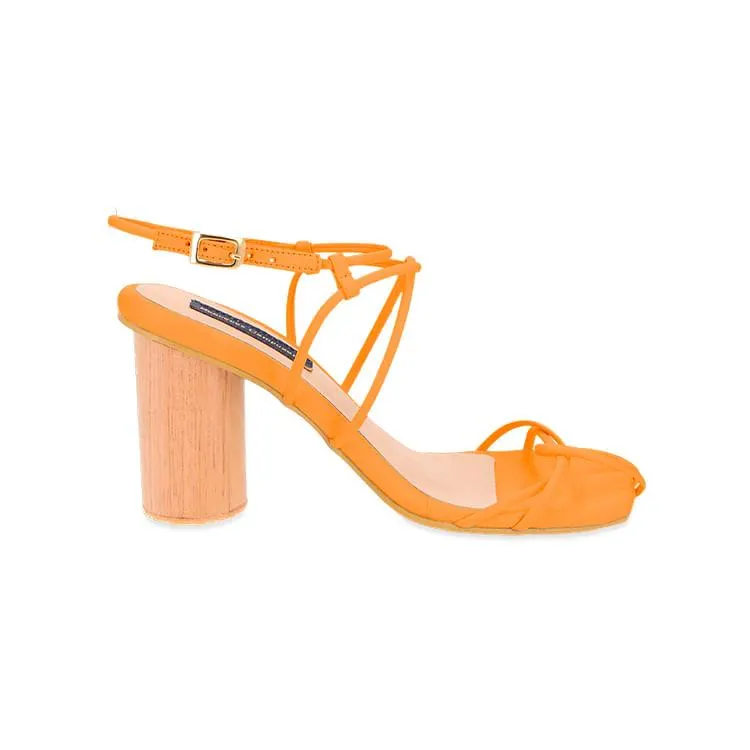 Sandalia tacon naranja para mujer Praia