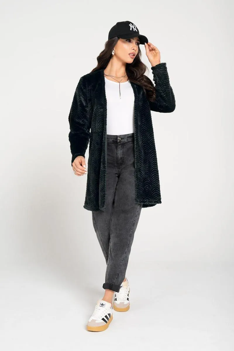 CARDIGAN MANGA LARGA Negro