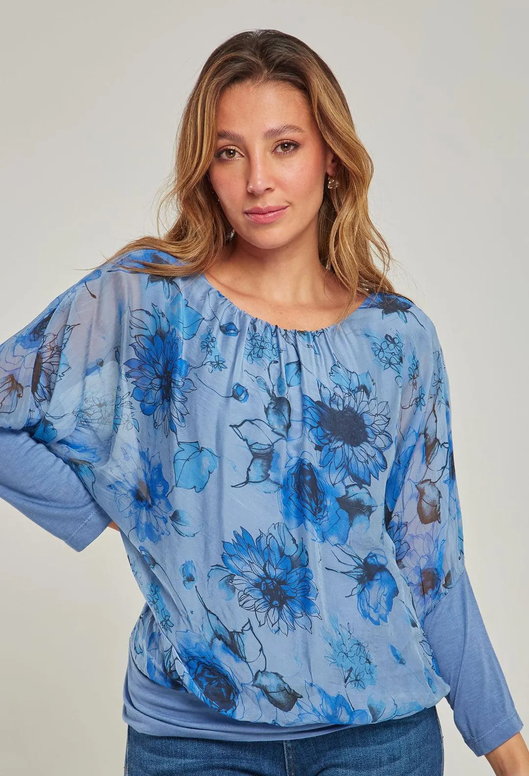 Blusa Seda Estampada con Fajón Mujer - SALE