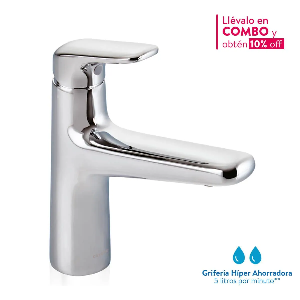 Grifería Ultra Ahorradora para Lavamanos Monocontrol Liquid Media