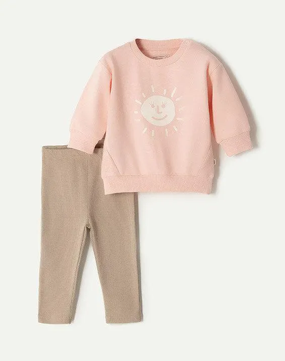 conjunto buzo + pantalón barbara rosado 0-3m