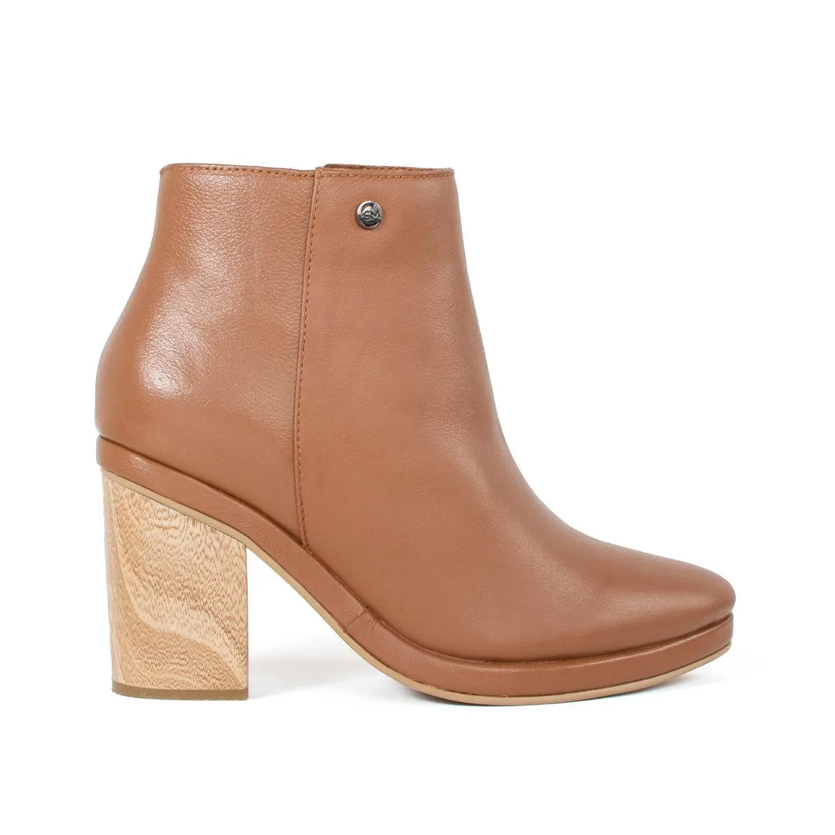 Botines de cuero color miel