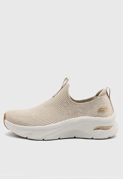 Tenis Lifestyle Beige-Blanco Skechers Arch Fit D'Lux - Glimmer Dust