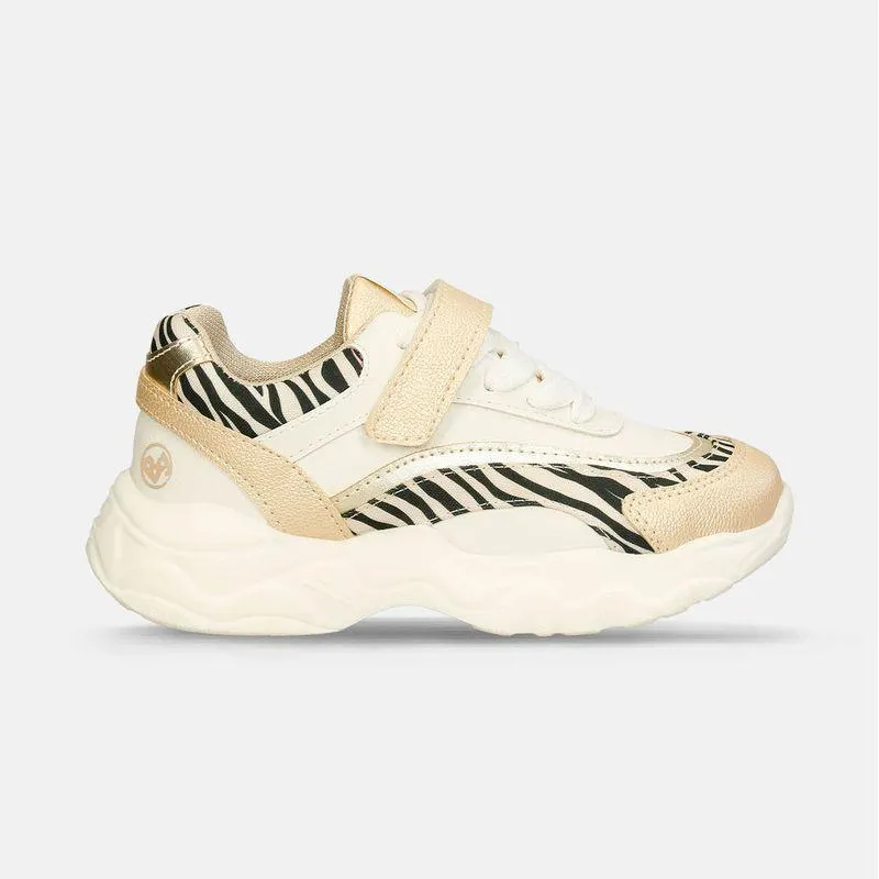 Tenis Casuales Beige-Dorado Bubblegummers Susan Niña