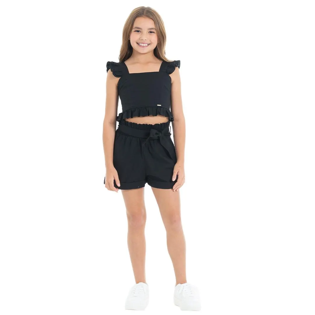 BLACK SHORT SET FOR GIRLS