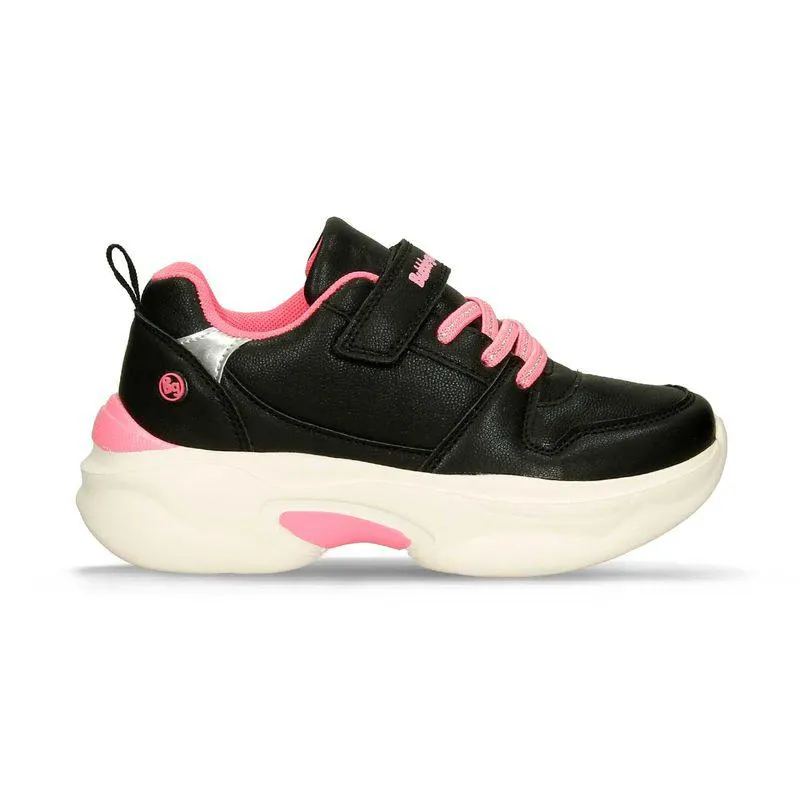 Tenis Casuales Negro-Fucsia Bubblegummers Quinsiana Niña
