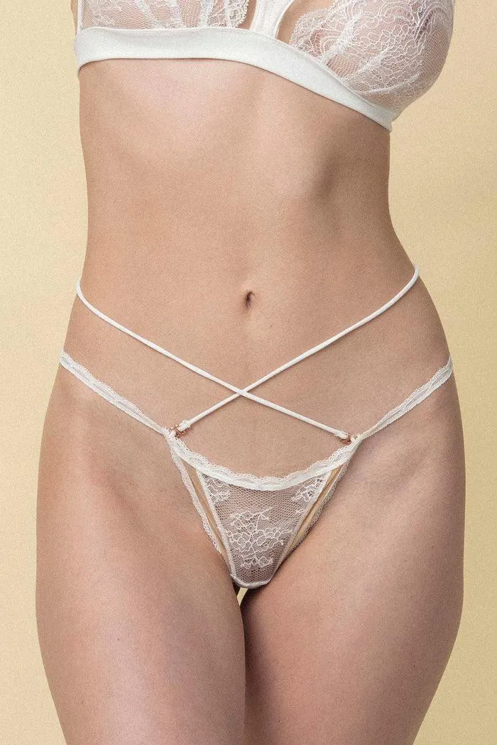 BRASILERA HILO ELLIPSE ENCAJE SEXY TOTAL COMODIDAD ALMA ALEGRE CRUDO