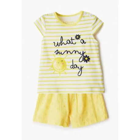 CONJUNTO AMARILLO SHORT NIÑA BABY LOSAN REF 018-8005AL