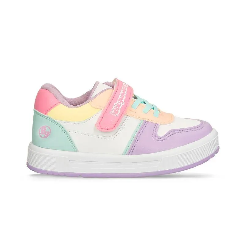 Tenis Casuales Blanco-Multicolor Bubblegummers Romanita Niña