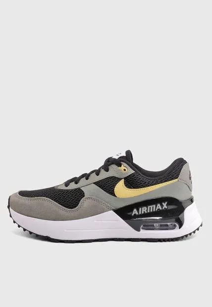 Tenis Lifestyle Negro-Verde Grisáceo-Amarillo Nike Air Max System