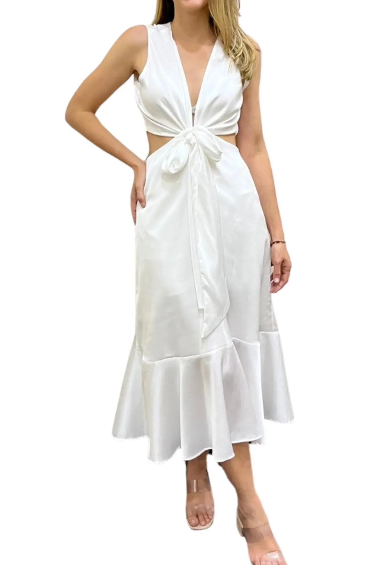 Vestido De Seda Media Pierna