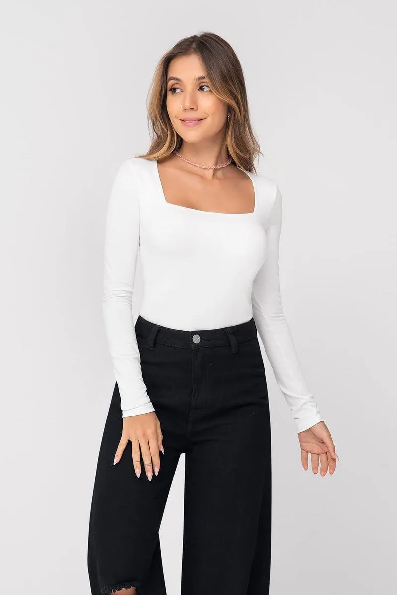 CAMISETA MANGA LARGA Marfil