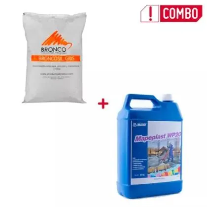 Combo Broncosil Gris 25kg + Mapeplast WP20 4.5Kg (SKU 343119)