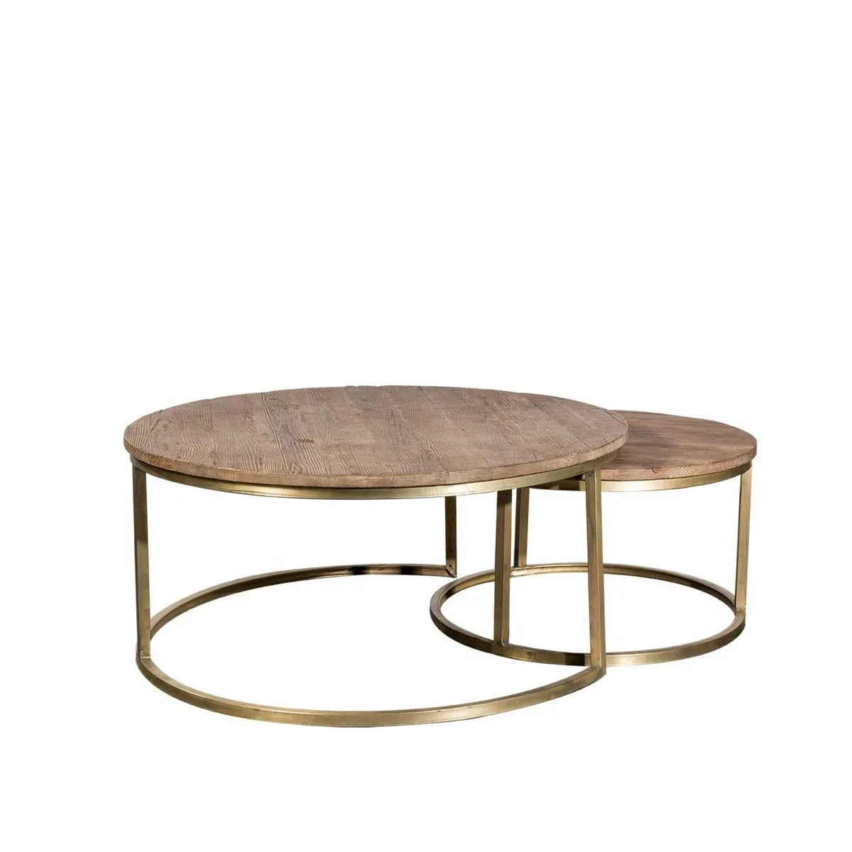 Set x 2 Mesas de Centro Base Brass