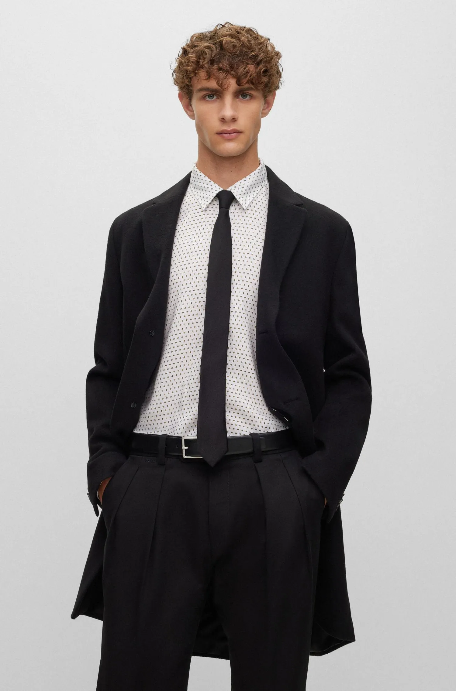 Camisa Slim Fit De Tejido Hombre