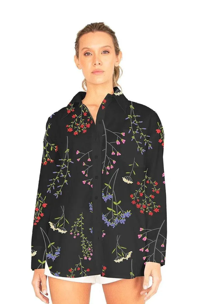 Camisa Boyfriend Estampado Negro para mujer Haven