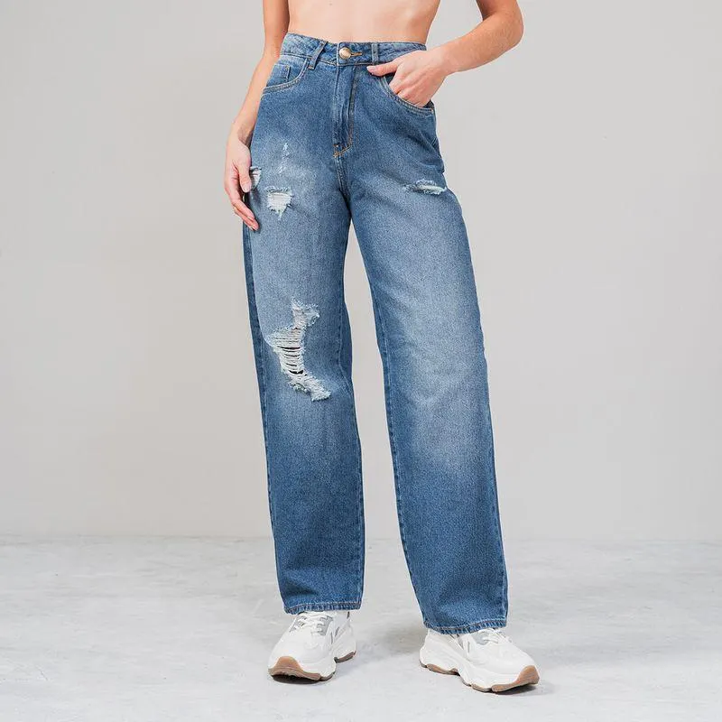 Jean Wide Leg Talle Alto Bonda