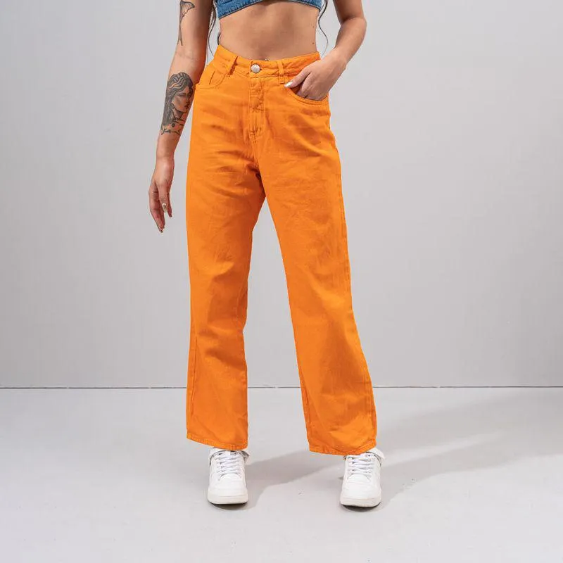 Pantalon Momfit Talle Alto Entera