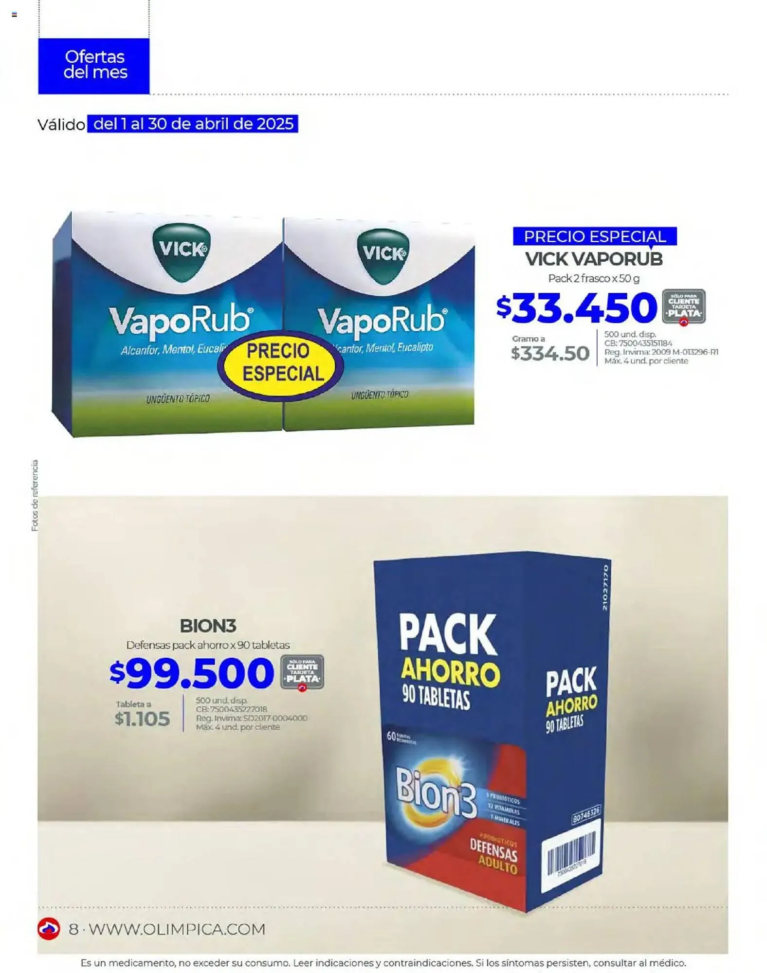 Catalogo de Catálogo Olímpica 6 de abril al 30 de abril 2025 - Pag 8