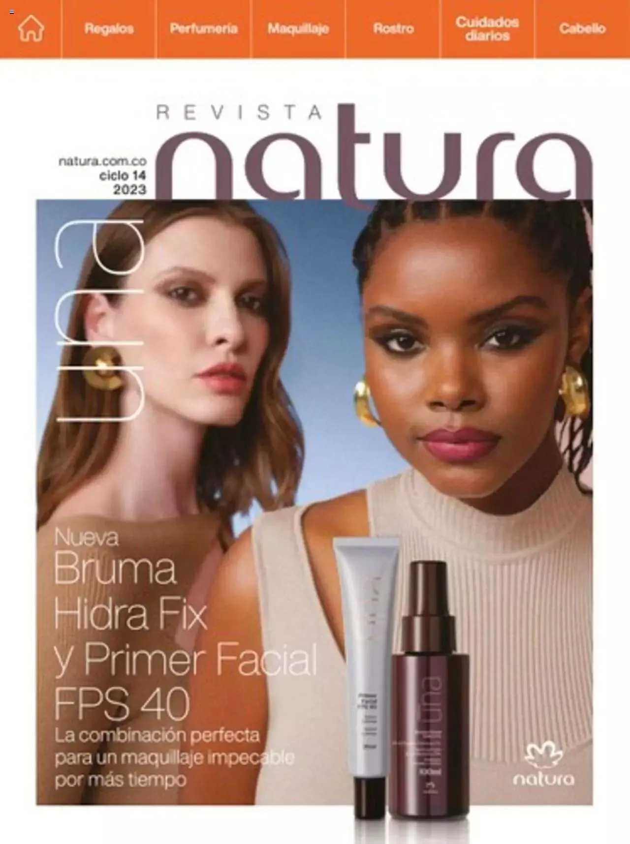 Catalogo de Natura - C14 Nueva Bruma Hidra Fix y Primer Facial FPS 40 1 de octubre al 31 de diciembre 2023 - Pag 1