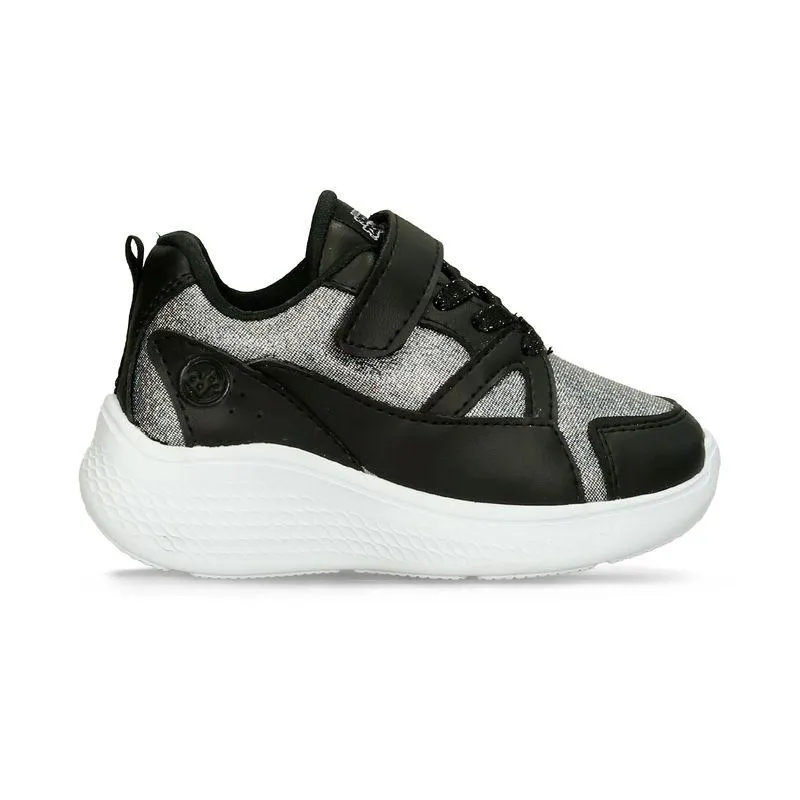 Tenis Casuales Plateado-Negro Bubblegummers Rania Niña