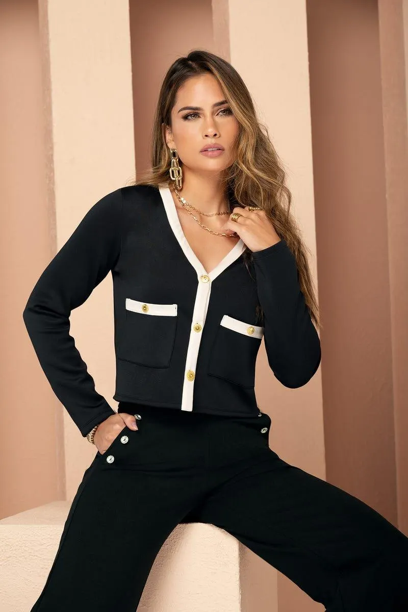 CHAQUETA MANGA LARGA Negro