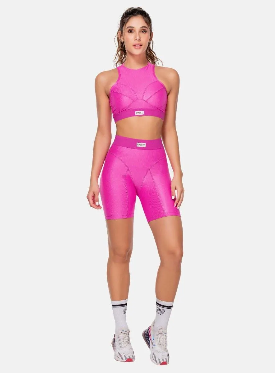 BIKER DEPORTIVO MUJER EN TELA JACQUARD CON ELÁSTICO EXPUESTO CORTE TANGA TALLA ÚNICA