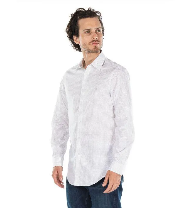 Camisa Manga Larga Slim Fit Hombre Blanco Calvin K