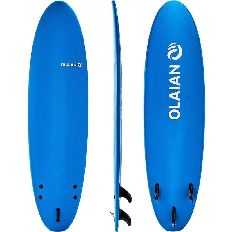 Tabla de surf de 7' en espuma para niños (menos de 40kg) Olaian PB 100 azul