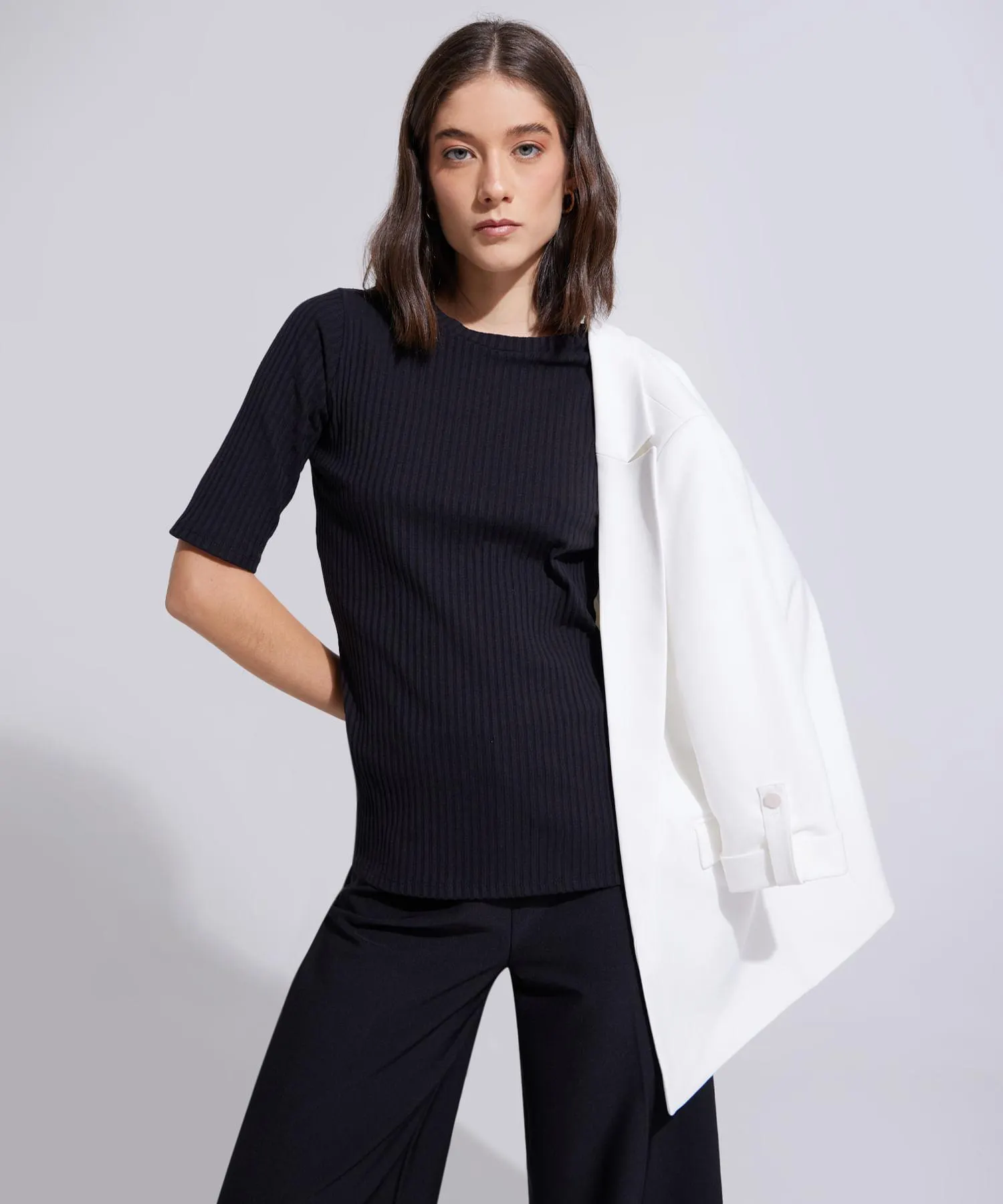 Camiseta Cuello Redondo Manga Al Codo