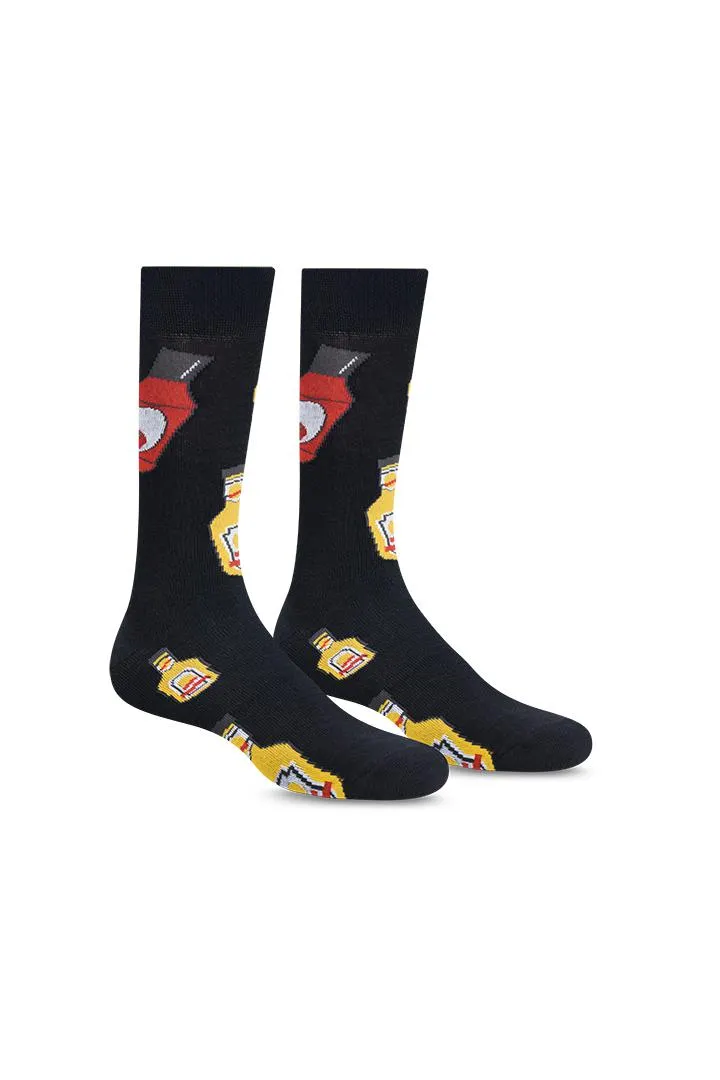 Media larga estampada de algodón (1729)