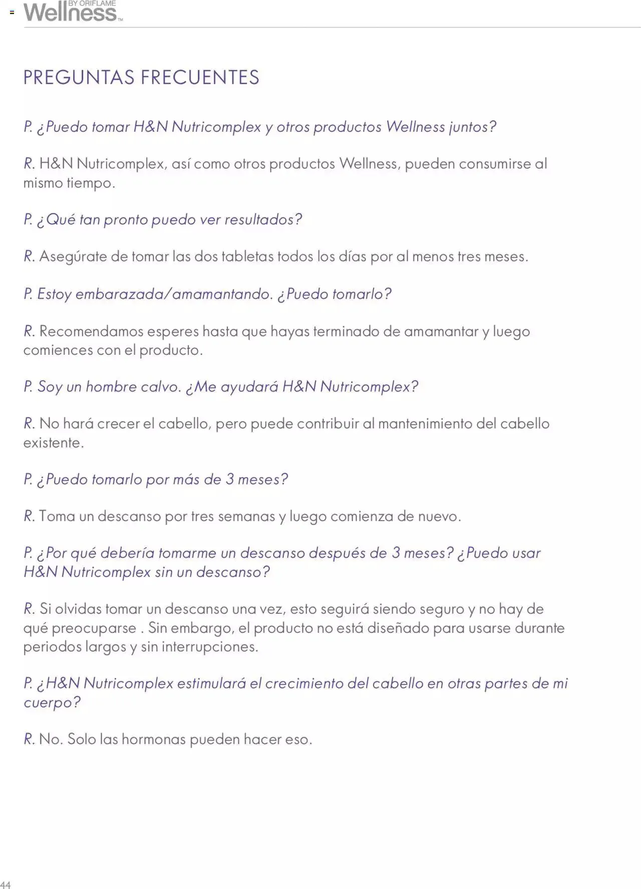Catalogo de Oriflame - Guía de Producto Wellness 1 de junio al 31 de diciembre 2024 - Pag 44