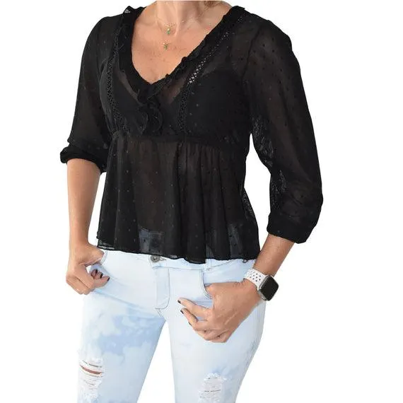 Blusa con transparencia 4414