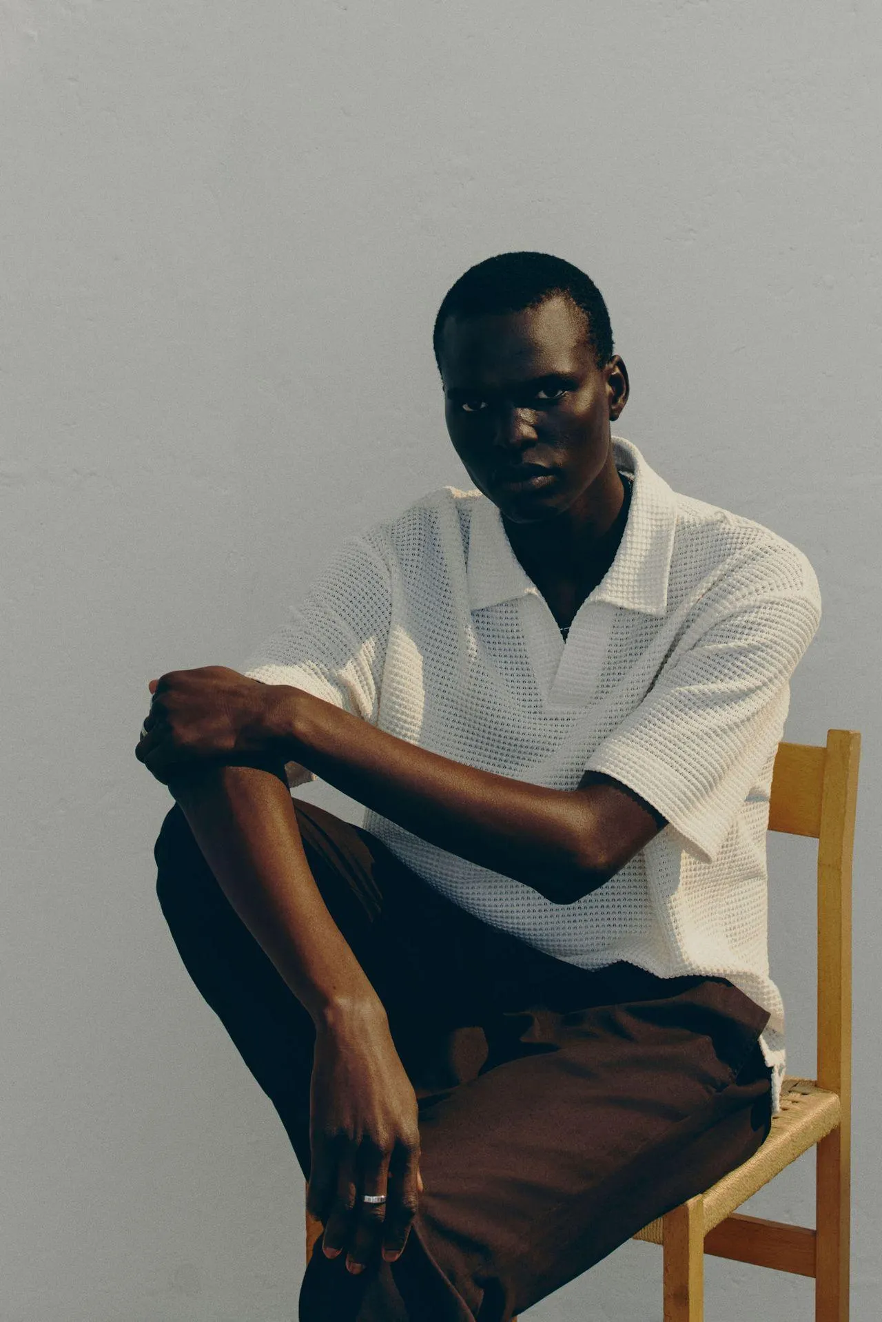 Camiseta estilo polo gofrada Loose Fit