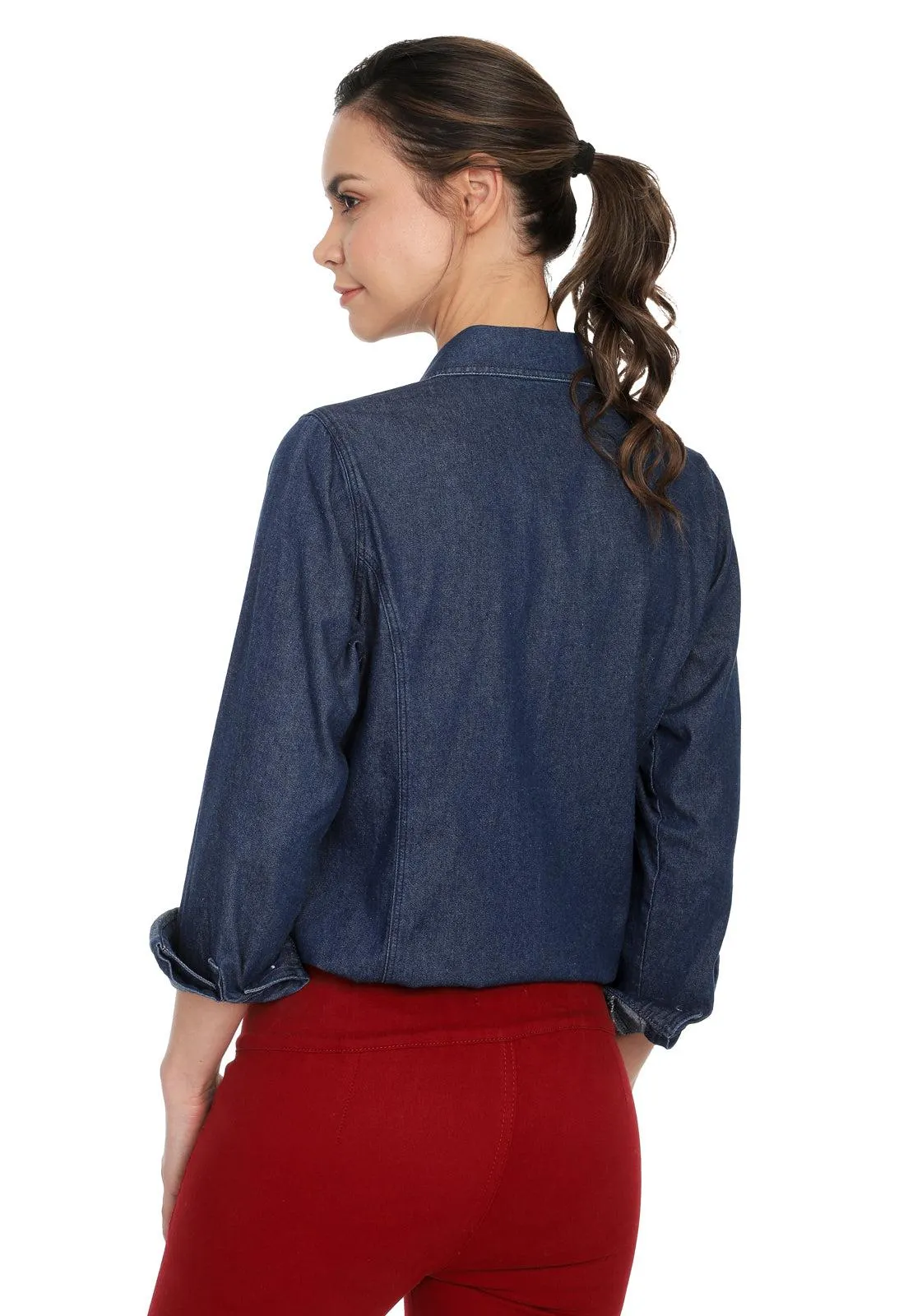 Blusa De Jean Para Mujer Basic Lec Lee Indigo Medio