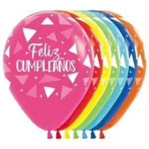 GLOBO CUMPLEAÑOS TRIANGULOS SURTIDO FASHION SEMPERTEX