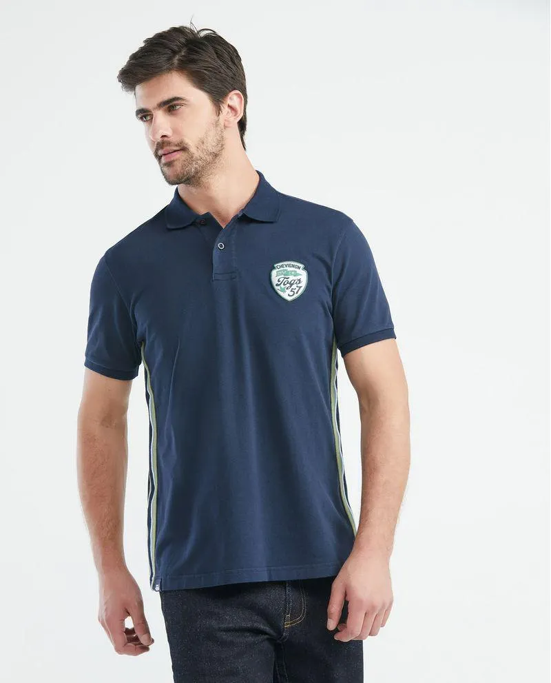 Camiseta de Hombre Tipo Polo, Classic Fit Manga Corta - Tejido en Costados