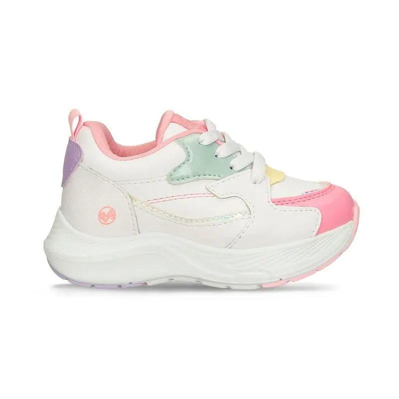 Tenis Casuales Blanco-Rosado Bubblegummers Reesi Niña