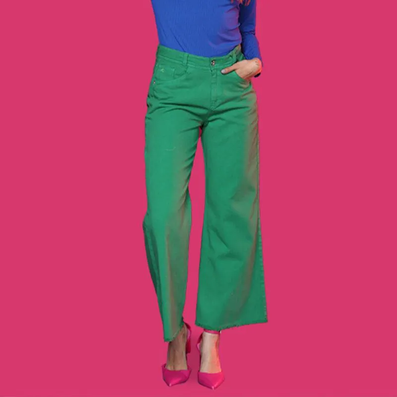 Pantalon Now Denim Wide Leg Length