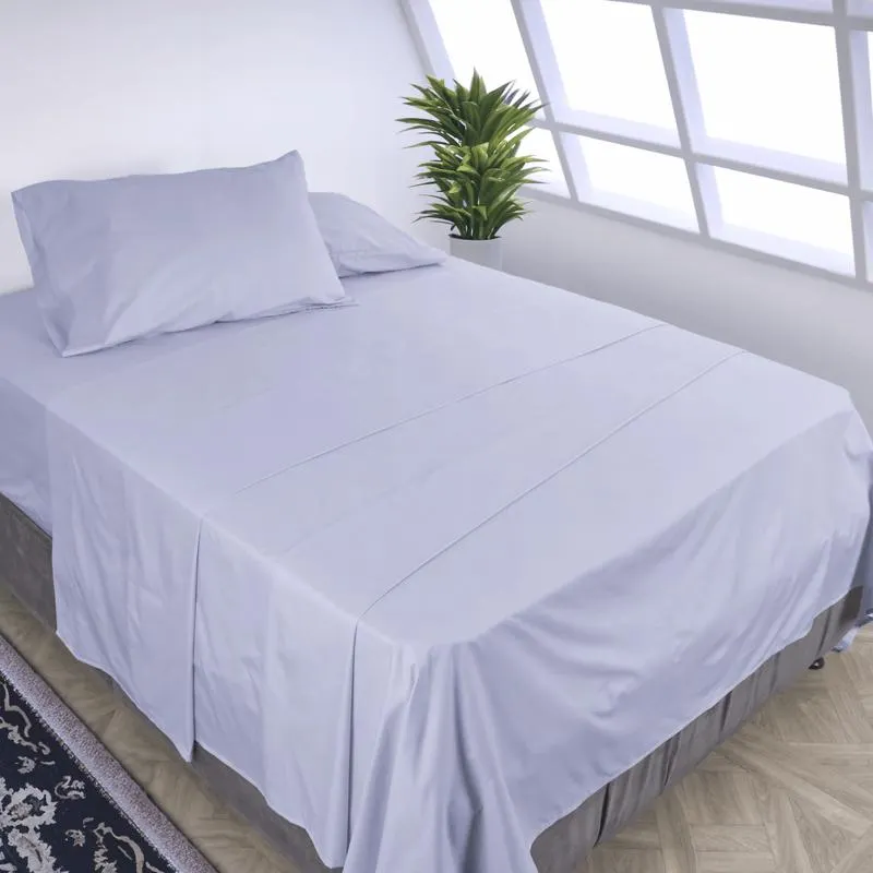 Juego de sábanas algodón 180h unicolor lila