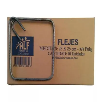 Fleje o Estribo 25 x 25cm x 3/8pulg Caja 40 Und.