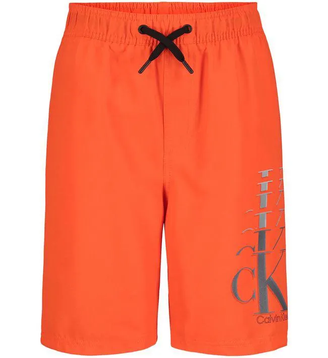 Bermuda Con Logo Rosado Calvin Klein Niño Naranja