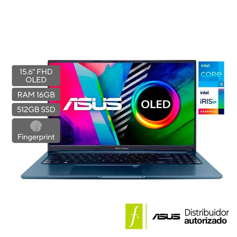 Portátil Asus Vivobook 15X OLED | Intel Core i5 Serie H | 16GB RAM | 512GB SSD Almacenamiento | Windows 11 | 15.6 pulgadas | X1503ZA-L1236W | Computador Portátil