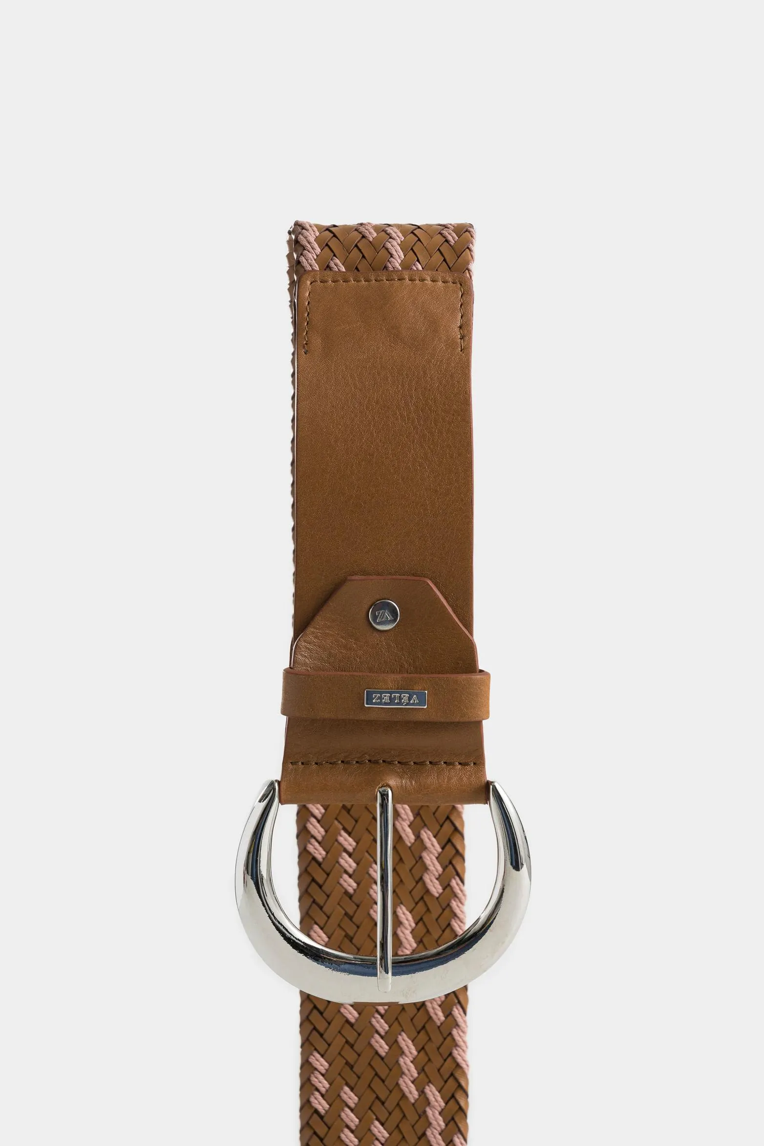 Cinturón unifaz aurora de cuero para mujer detalle trenzado