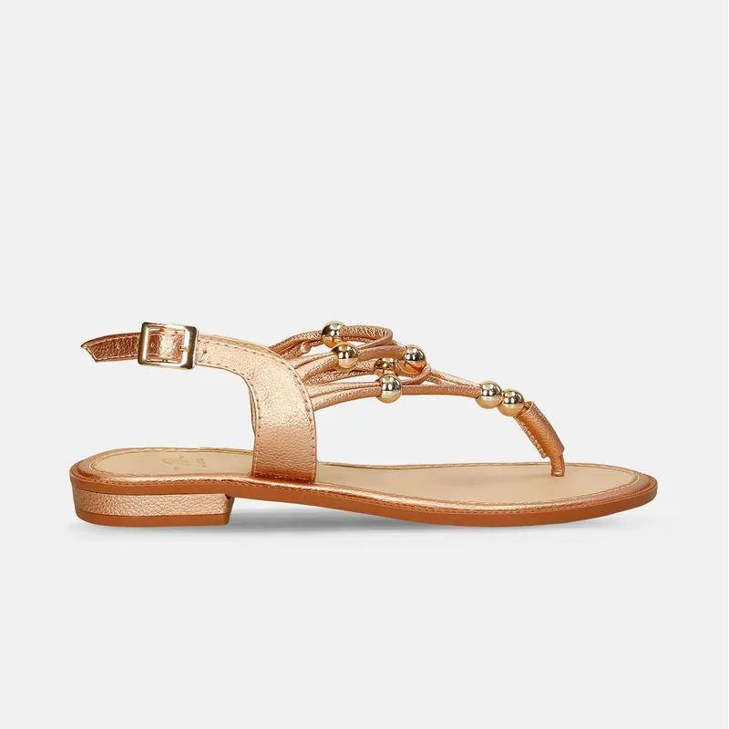 Sandalias Oro Rosa Bata Jacoba Mujer