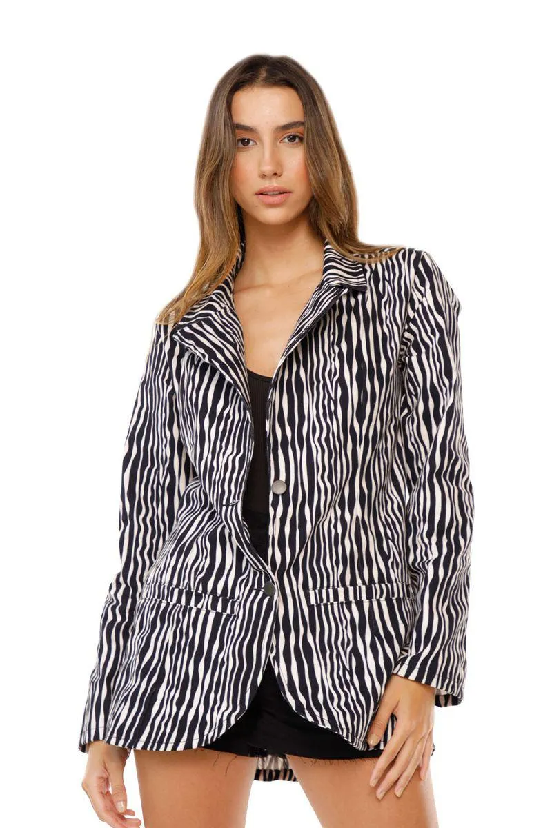 Blazer Zebra Negro para mujer Debby