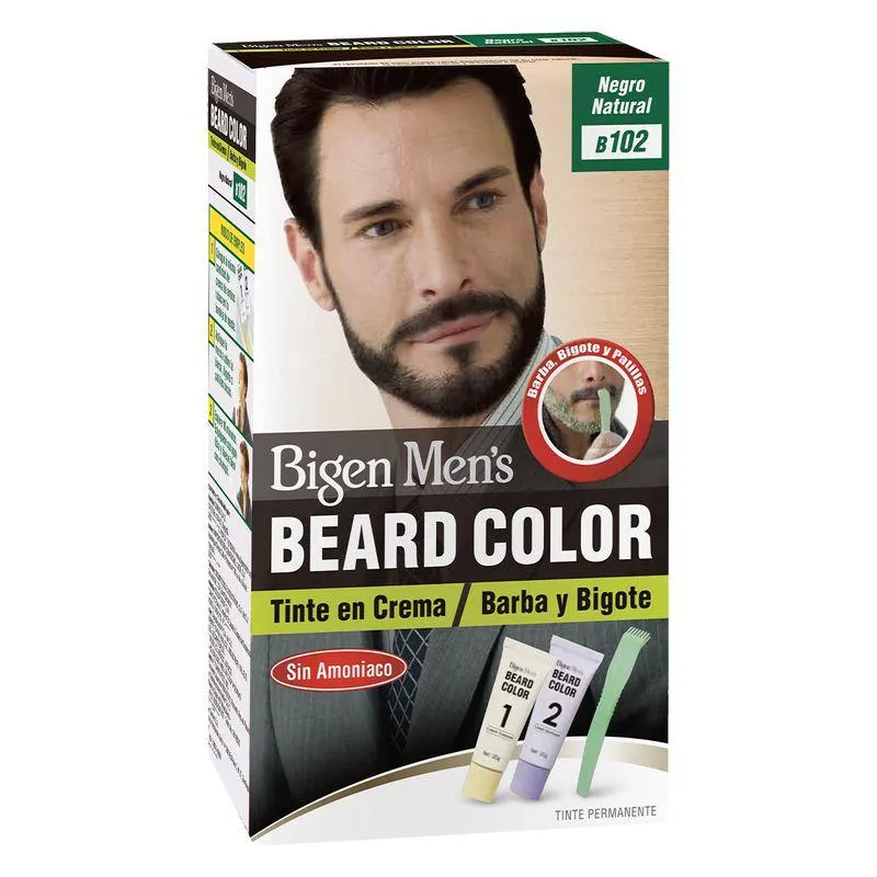 Tinte Bigen Mens Barba Y Bigote Kit Negro Natural