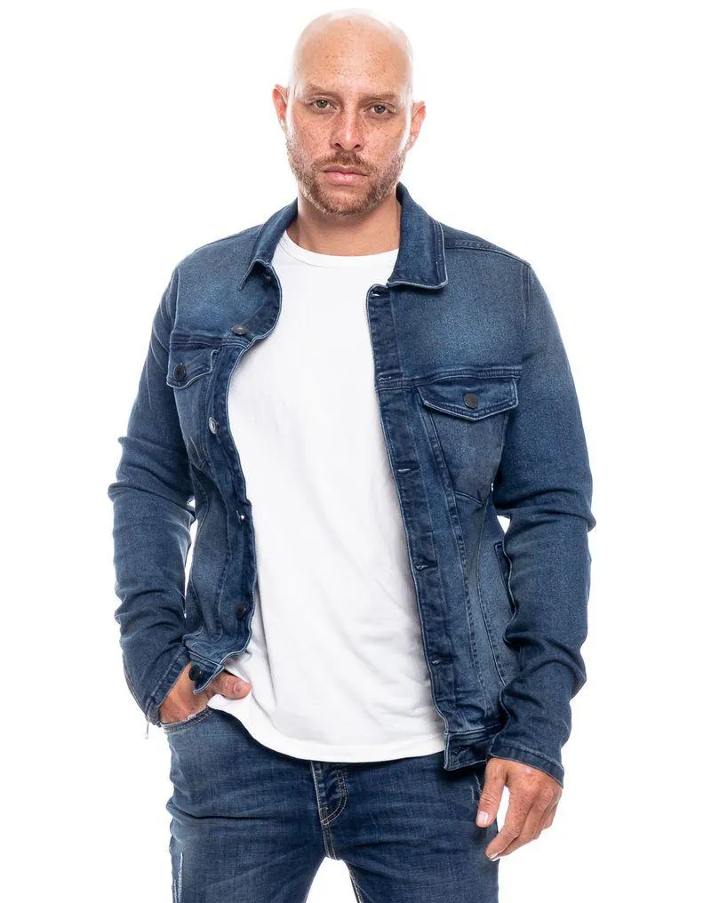 Chaqueta Denim Trucker Tono Oscuro