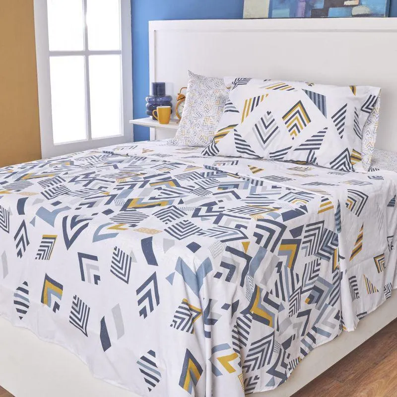 Juego de sábanas en tela 144 hilos estampada Ethan 23