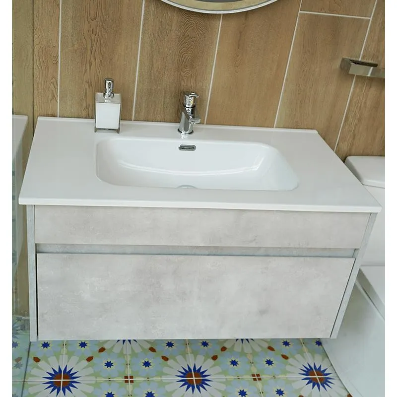 Mueble Elementi Gris 90 Cm Con Lavamanos